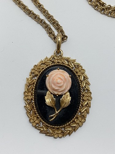 Pink Rose Mirror Pendant Necklace | eBay
