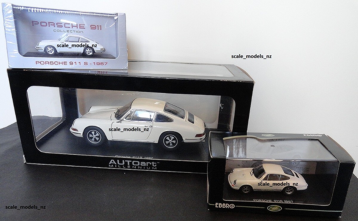 1/43 Porsche 911R 1967 ポルシェ 911 AUTOART 1:18 – 1967 PORSCHE 911 S R - WHITE / IVORY + 2x1:43 – 3