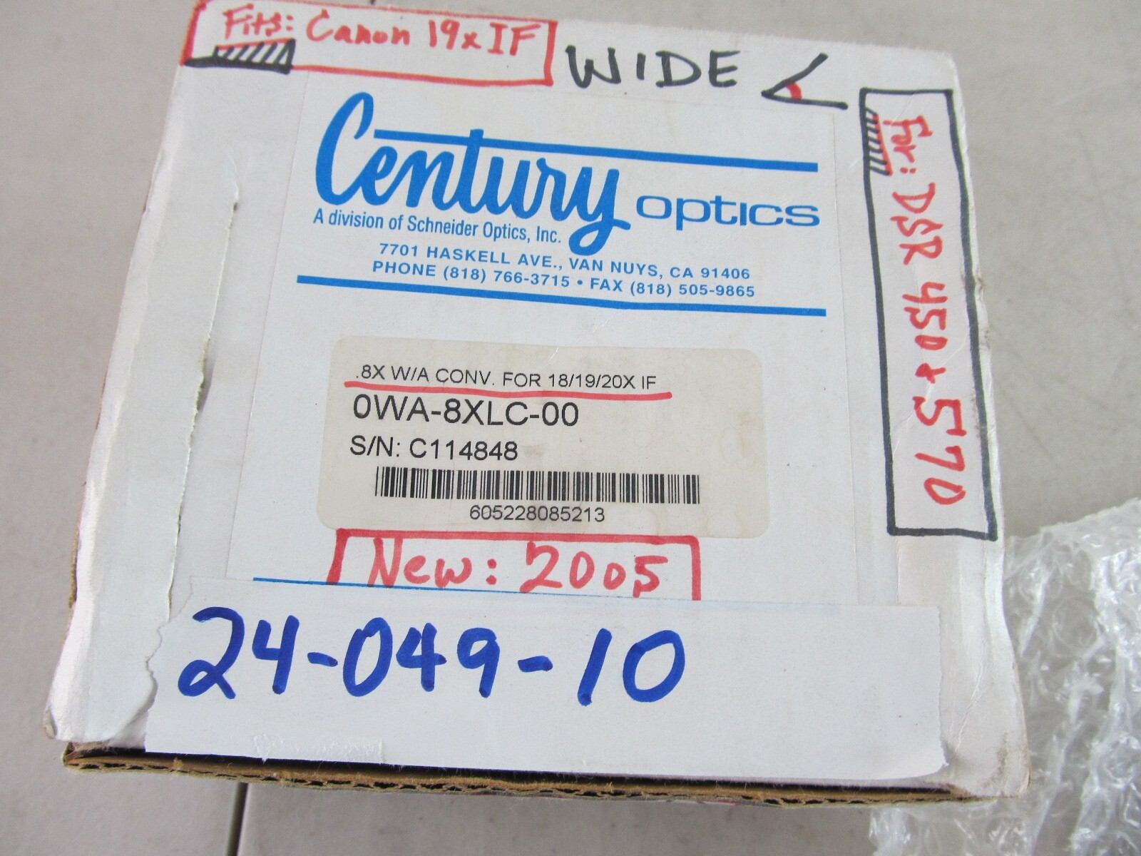 Century Precision Optics 0WA-8XLC-00, .8X WA Conv for 18/19/20X IF w/85mm adapt