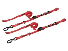 SpeedStrap Cam-Lock 1"x10' Red Strap Tie-Down W/ Snap S-Hook and Soft Tie 2-Pack