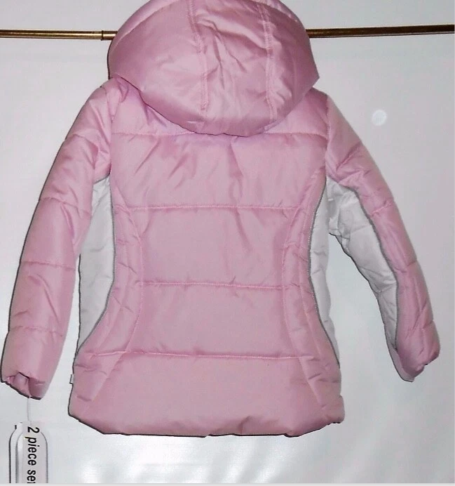 Rothschild Girls Hooded Colorblock Winter Jacket Parka & Fleece Scarf S/4 NWT - Image 3 of 3