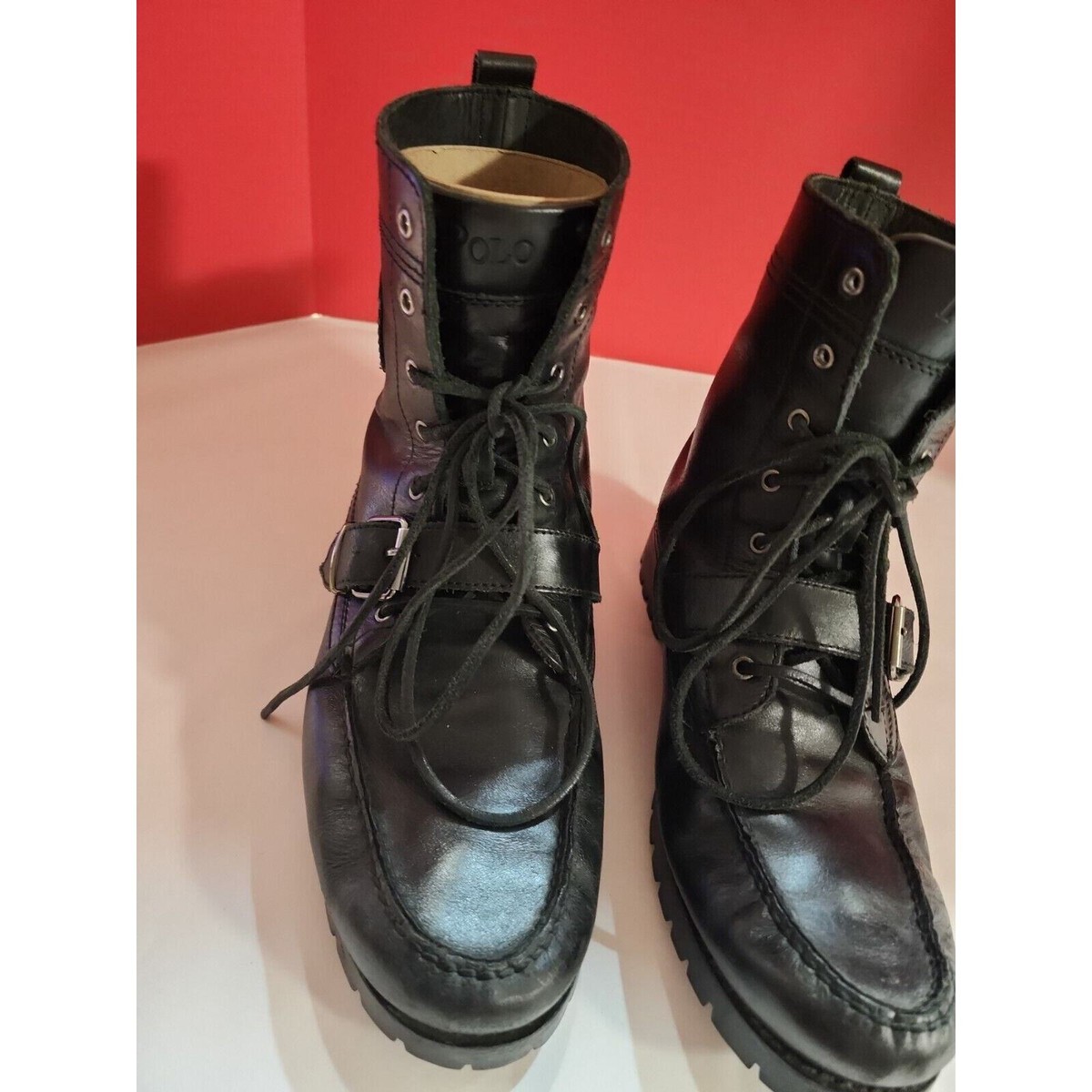 VINTAGE POLO SPORT RALPH LAUREN LEATHER RANGER BOOTS sz 11 d  display picture 2