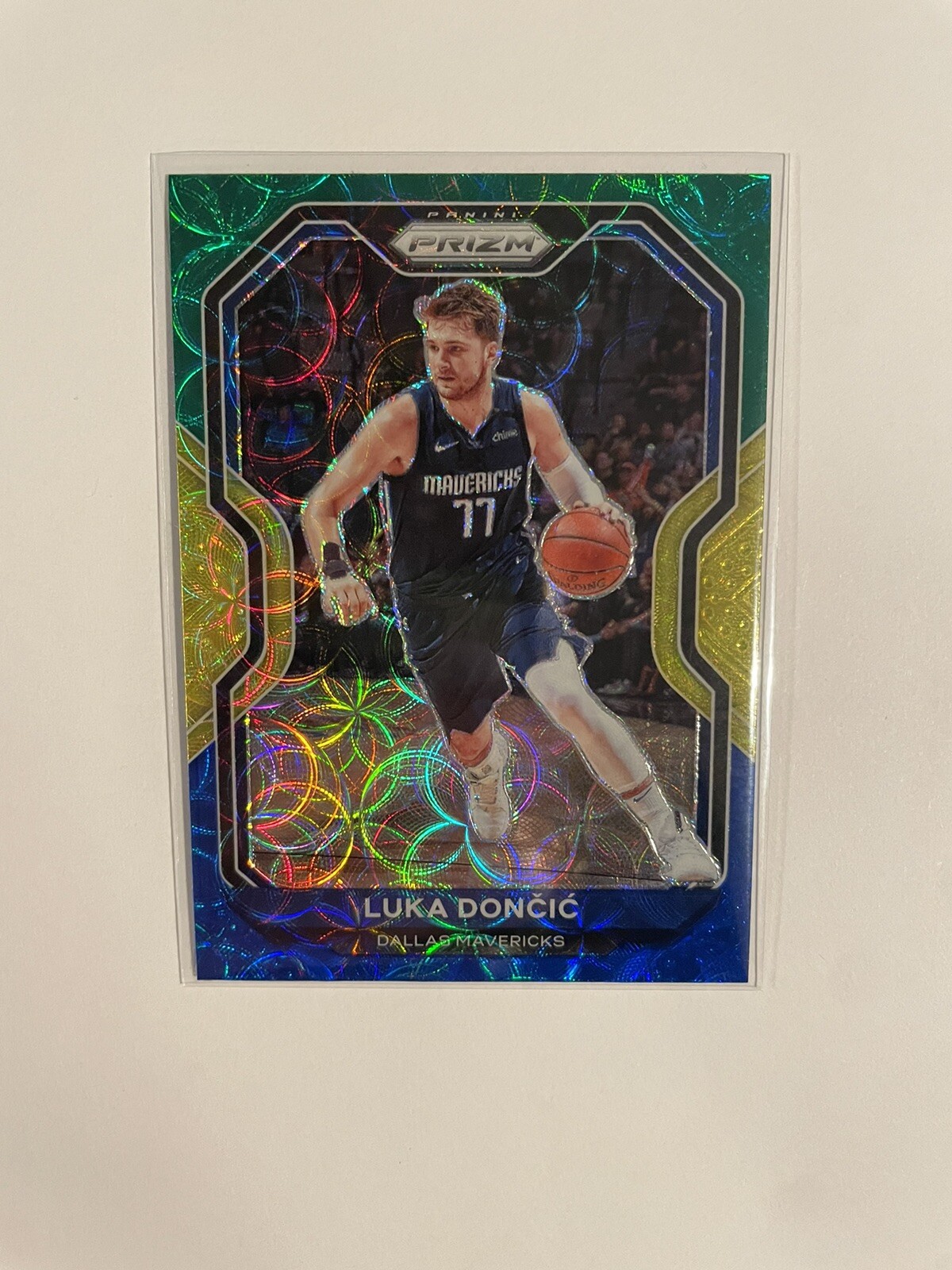 2020-21 Panini Prizm Choice Luka Doncic #32 Blue Yellow Green Prizm Mavericks SP