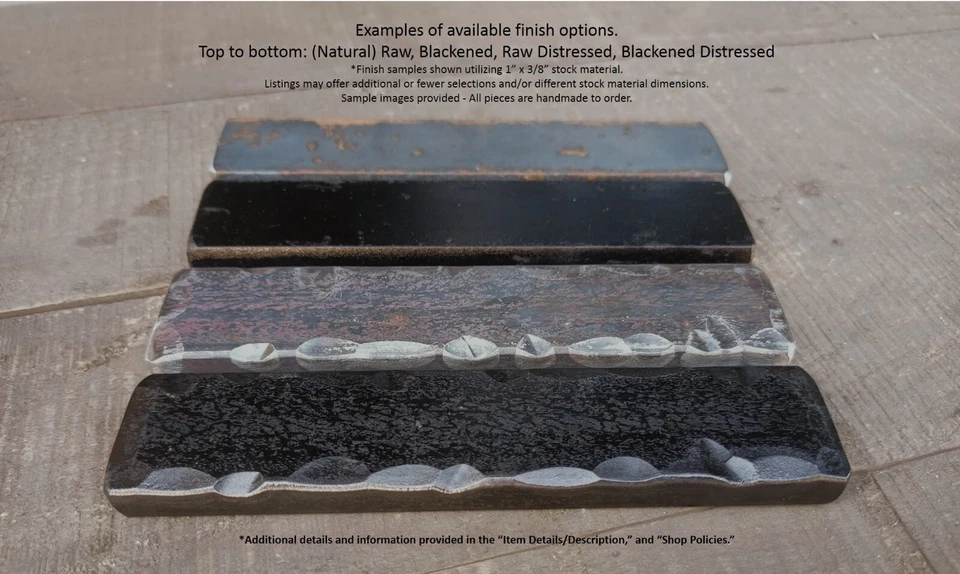 Manija estilo puerta de granero forjada a mano, tirador de gabinete, tirador de muebles de acero Foto 4 de 4