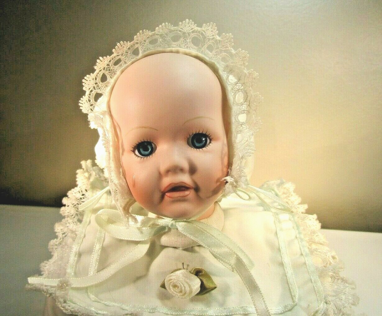 Porcelain WindUp Baby Doll by Show Stoppers Pianobaby Vintage Small