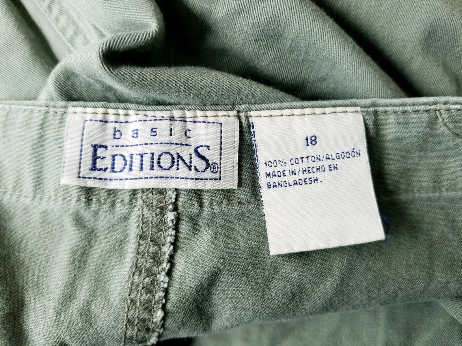 Army Green Button Down Basic Editions Size 18 Ski… - image 5