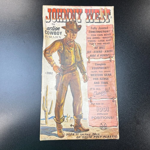 1967 Marx Johnny West Figure w/ Box, Accessories & Paperwork - For Parts