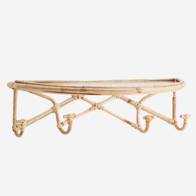 Bamboo Shelf Hooks With 4 Wall Hanging by Madam Stoltz