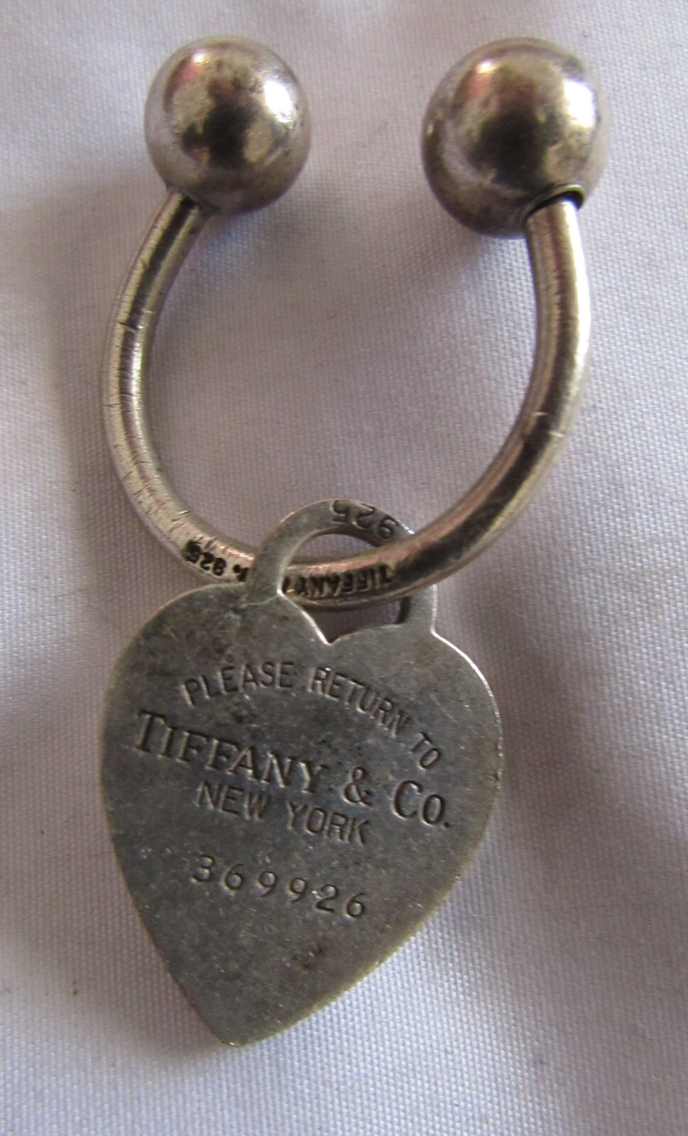 Tiffany & Co Heart Return to Tiffany Open Screw Ball Key Ring Sterling Silver