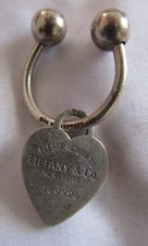 Tiffany  Co Heart Return to Tiffany Open Screw Ball Key Ring Sterling Silver