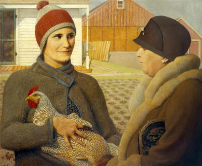 Appraisal, 1931 by Grant Wood Fine Art Print Americana Rooster Farm 11x14