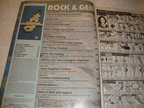 Rock & Gem Magazine December 1996 Colorada Diamond gemstone carving - Picture 2 of 2