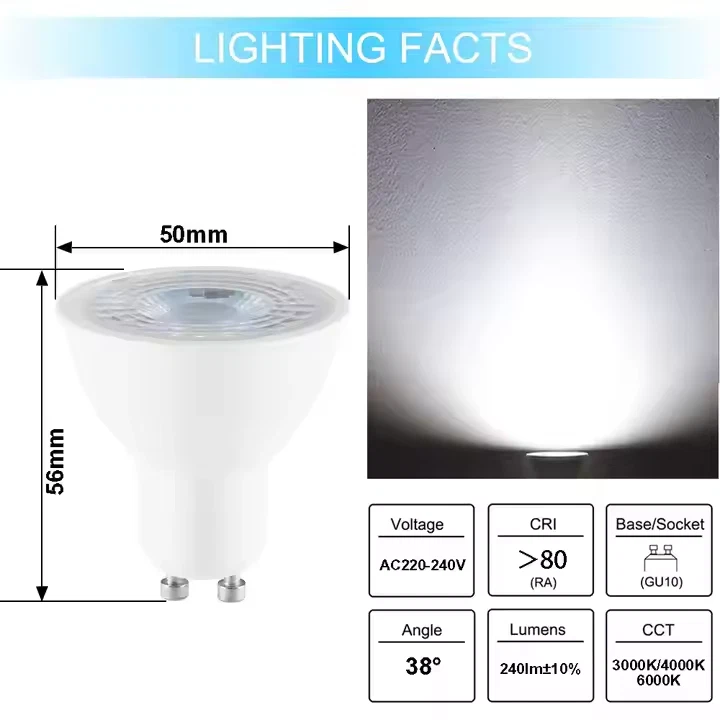 3 10 20 Pack 3W 4W 5W LED GU10 Spot Warm Day Cool White Light Bulbs UK Seller - Image 4 of 4