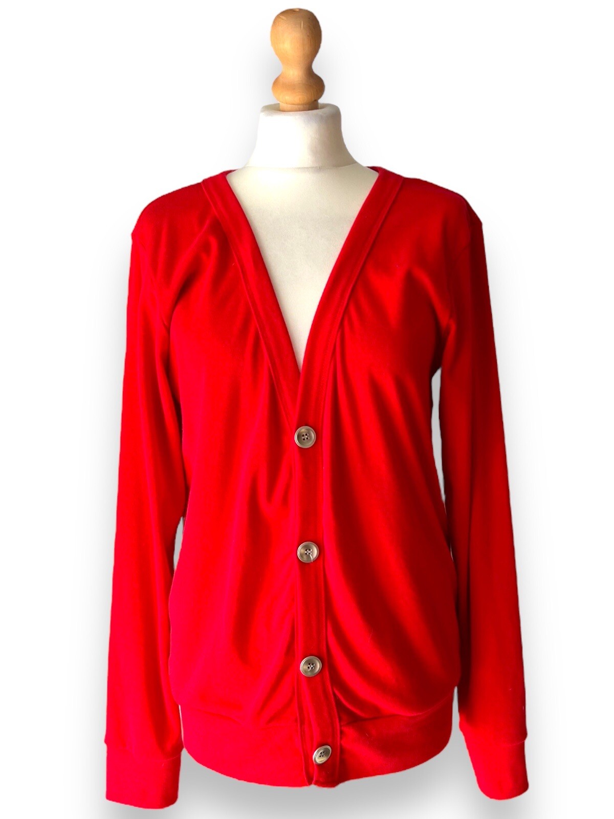 Model Women's Cardigan Size XL UK Size 18 Red Long Sleeve Cotton eBay