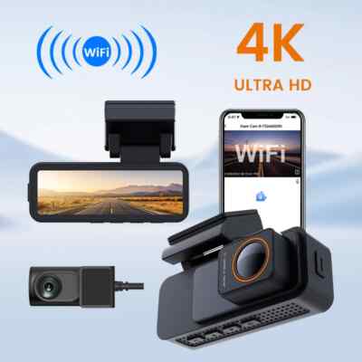 3.2Inch 2160P Dash Cam Dual Lens Ultra HD Car DVR Camera WIFI GPS Video Recorder