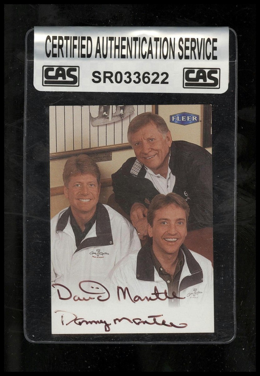 David & Danny Mantle Dual Autograph 1998 Fleer Mickey Mantle Promo