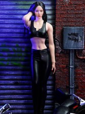 1:6 Female Motorcycle Suit Black Leather For 12'' PHICEN Hot Toys JIAOUdoll❶USA❶