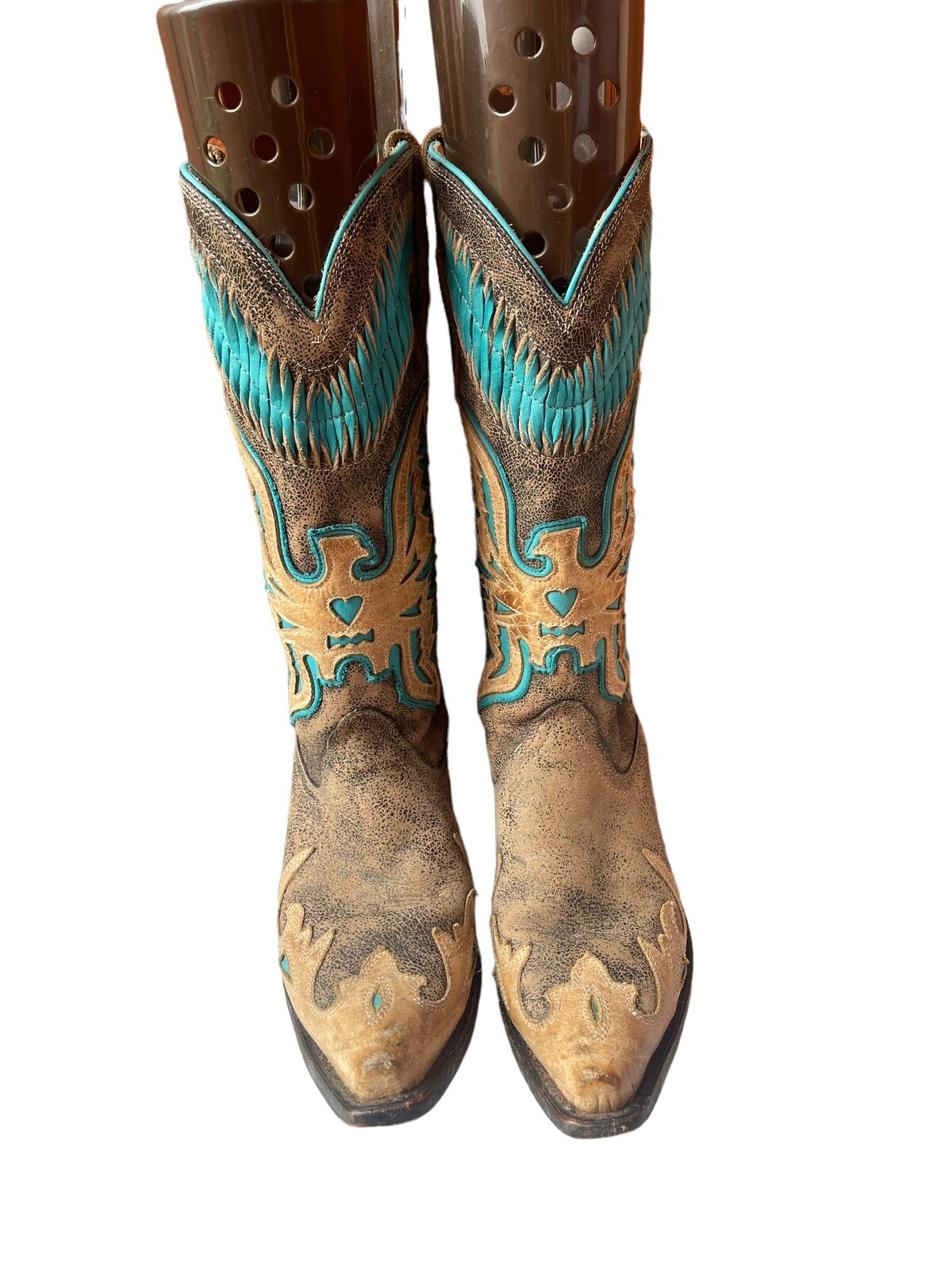 Corral Womens Taupe Brown Eagle Overlay