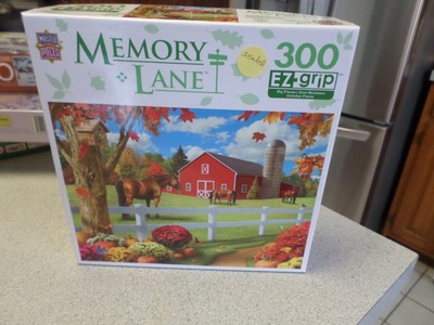 SEALED Bag Jigsaw Puzzle Memory Lane ROLLING PASTURES 300 Pcs EZ Grip