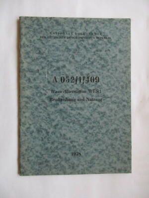 DV d. NVA '' A 052/1/409 Wasserfilterstation WFS 1 '' von 1978