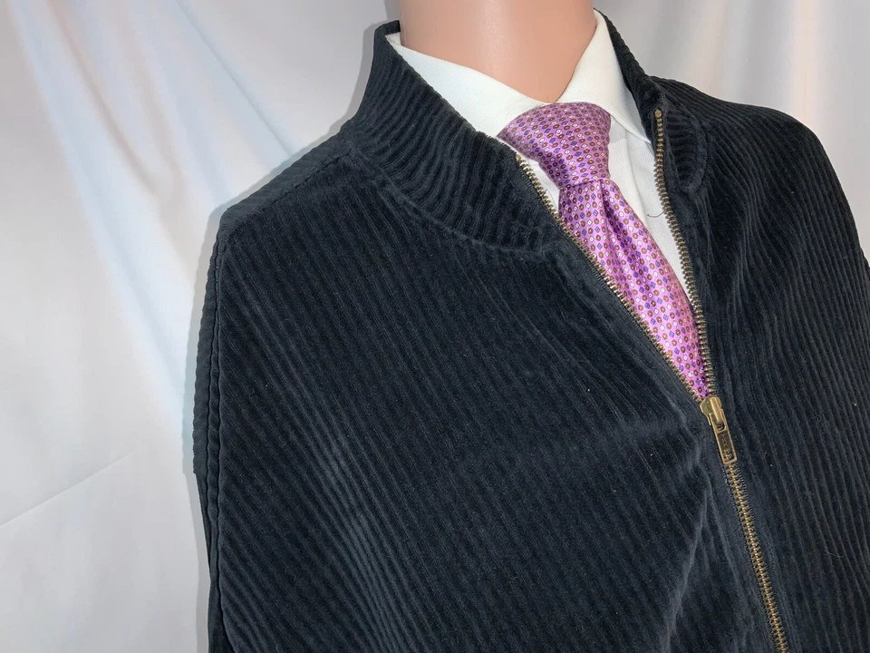 Jhane Barnes 夹克 L 男式蓝色灯芯绒棉聚乙烯 Md 香港 YGI L1-96 — 第 3/4 张图片