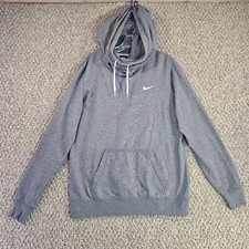 Nike Hoodie Womens Large Pullover High Neck Drawstring Hood Inner Fleece Gray