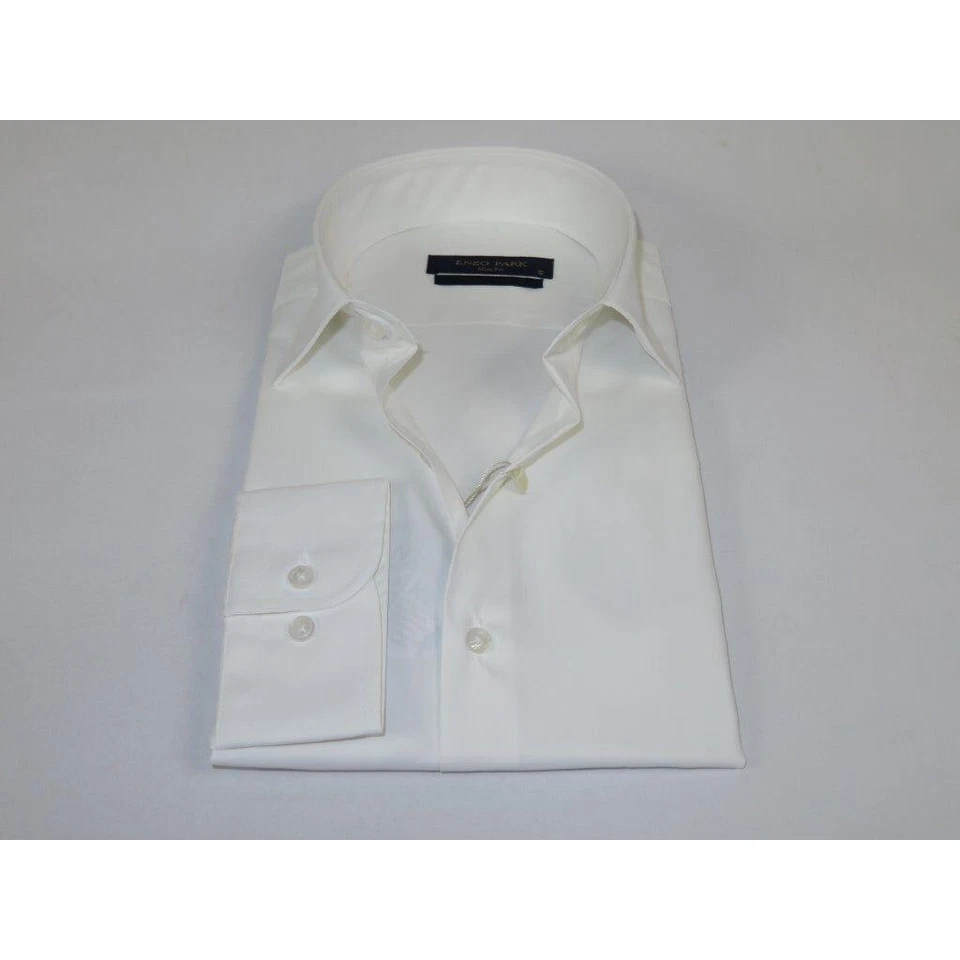 Men's Dress Shirt ENZO PARK Turkey Soft Cotton Wrinkle Resistant Enzo4 Ivory - Image 3 of 4