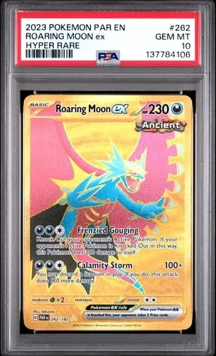 PSA 10  Roaring Moon Ex Hyper Rare 262/182 Paradox Rift Pokemon  2023