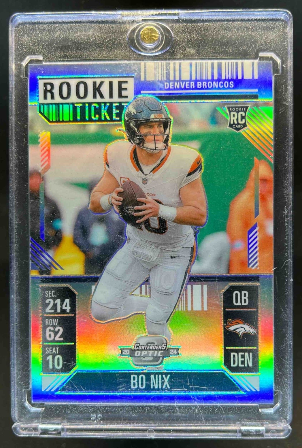 2024 Contenders Optic Bo Nix Rookie Ticket RC Silver Prizm #62 Broncos