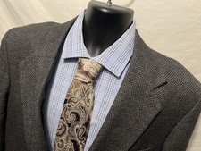 Stanley Blacker Men s 44L Blazer Black Tweed 2 Button Wool Sportscoat