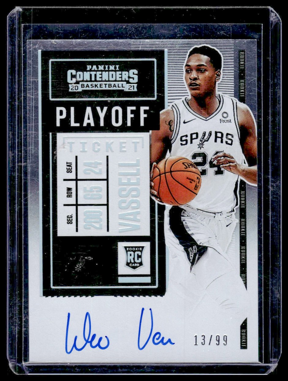 2020-21 Panini Contenders Devin Vassell RC Auto Playoff Ticket 119b Spurs /99