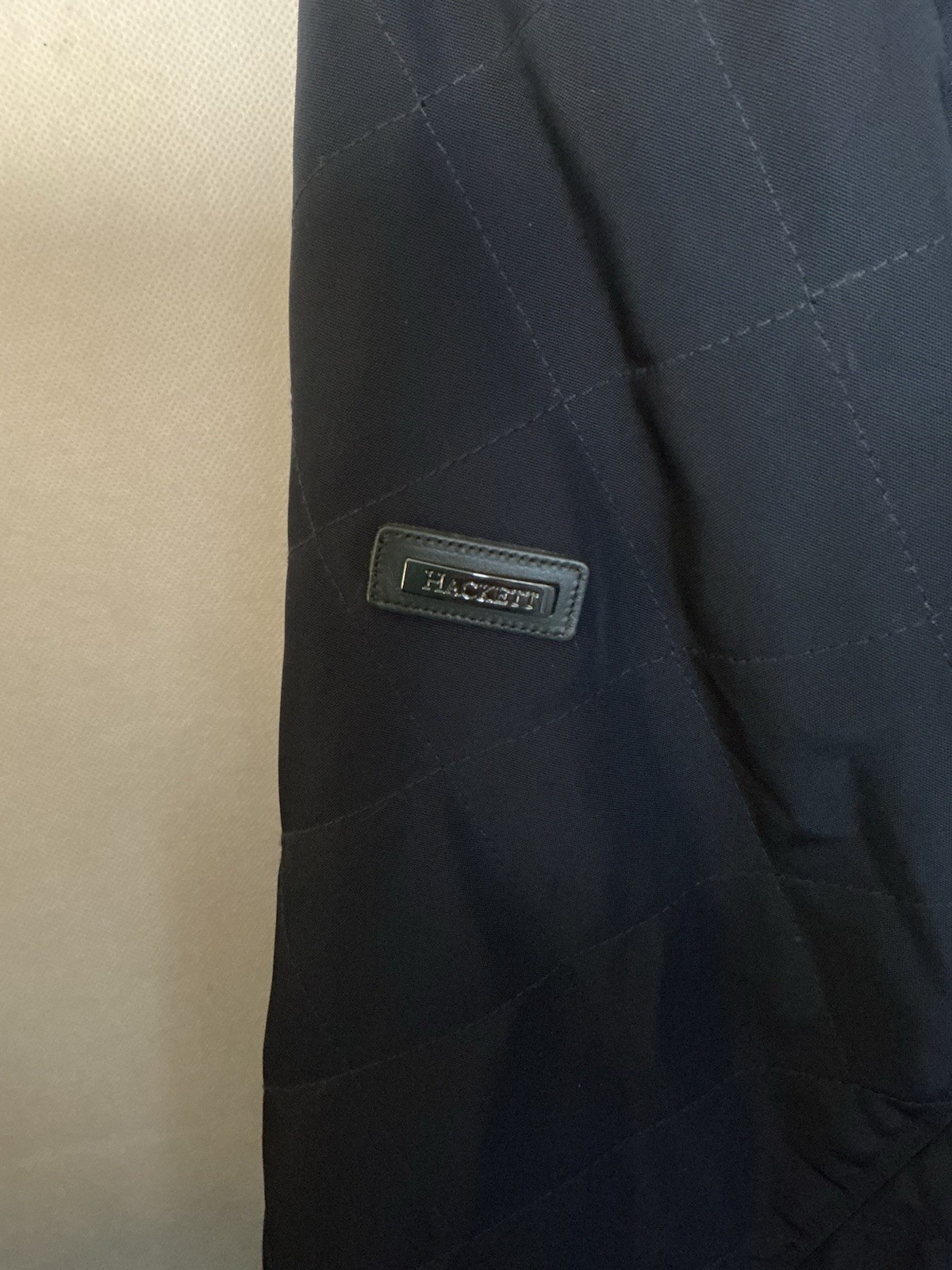 Mens Hackett London Navy Quilted Winter Jacket Full Zip Trendy Fashion Size XXL image 5