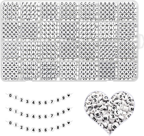 Alphabet Beads Kit 1200pcs Letter Number Beads for Bracelet Jewelry Making at eBay