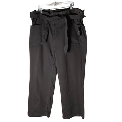 Candace Cameron Bure Pacific Denim Paperbag Waist Jeans A556277 Black Size 24W