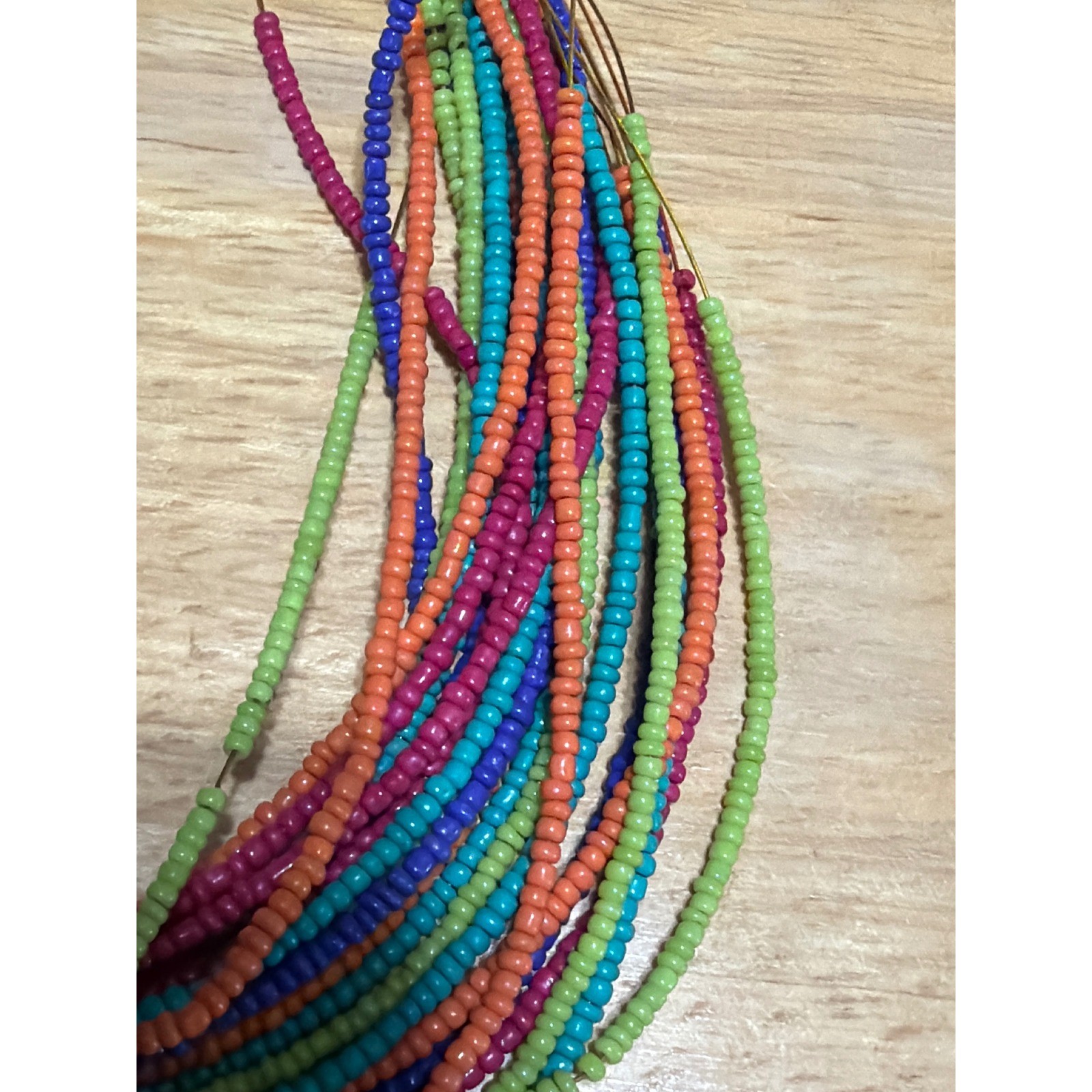 Multistrand Seed Bead Statement Necklace Colorful… - image 3