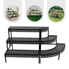 Scaffale per piante in metallo a 3 livelli scaffale per piante scaffale per vasi da fiori scala per fiori NUOVO