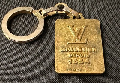 Auth Louis Vuitton Gold Tone Malletier Key Holder Bag charm 1G210080OS