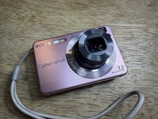 Sony Cybershot DSC-W120 Pink 7.2MP CCD Digital Camera TESTED Working NO CHARGER