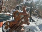Royal haeger 1954 thunder and lightning horses figure tropical briar glaze mcm