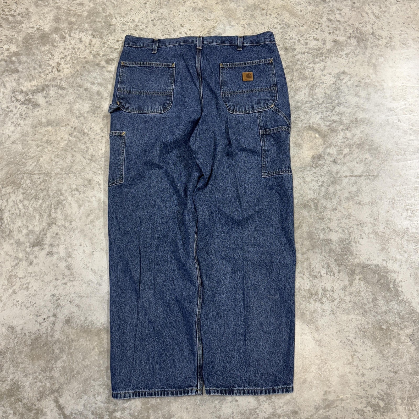 Carhartt Jeans Mens 38x30 Blue Relaxed Fit B13-DPS Dungaree Carpenter Work