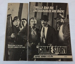 1987 two part NBC tv ad CRIME STORY Torello and his Untouchables are back