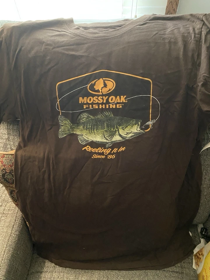 Camisa de pesca marrón roble musgo para hombre talla L Foto 2 de 3