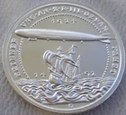 1 oz. 1924 GERMAN ZEPPELIN Medal Tribute BU round .999 fine silver