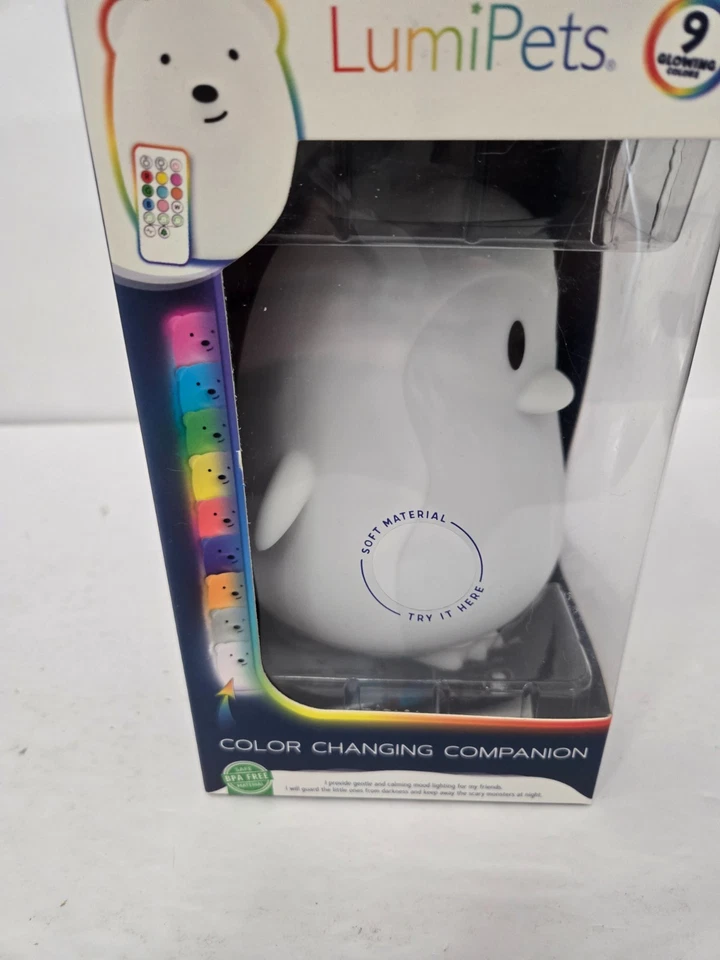 LumiPets Penguin Night Light with Remote Control Rechargeable 9 Color  Light - Image 2 of 4