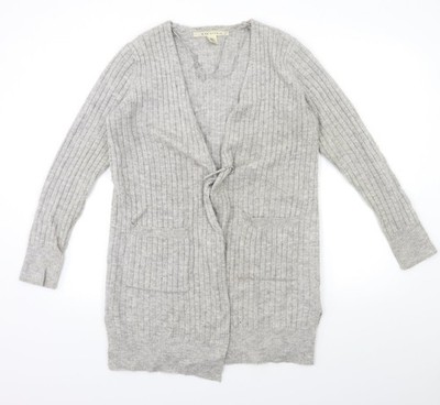 Max Studio Damen Strick Cardigan Pullover Grau Größe M