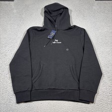 NWT Polo Ralph Lauren M Black Script Embroidered Logo Double Knit Hoodie 148