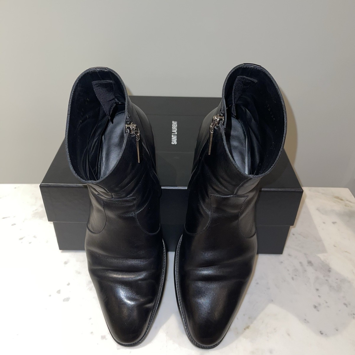 Saint Laurent Men's Black Wyatt Zip Boots 43 | eBay