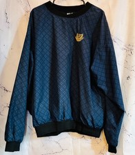 Vintage Roche Black & Blue Plaid Golf Pullover Windbreaker Made In The USA XL