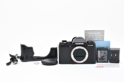 Fujifilm X-T100 Black 24.2MP Digital Camera Body w/Case From Japan (Near Mint)