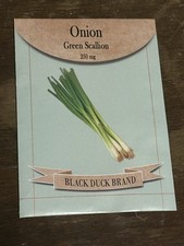 Onion Green Scallion Seed Pack with 60 Seeds - Black Duck Brand - Made in USA